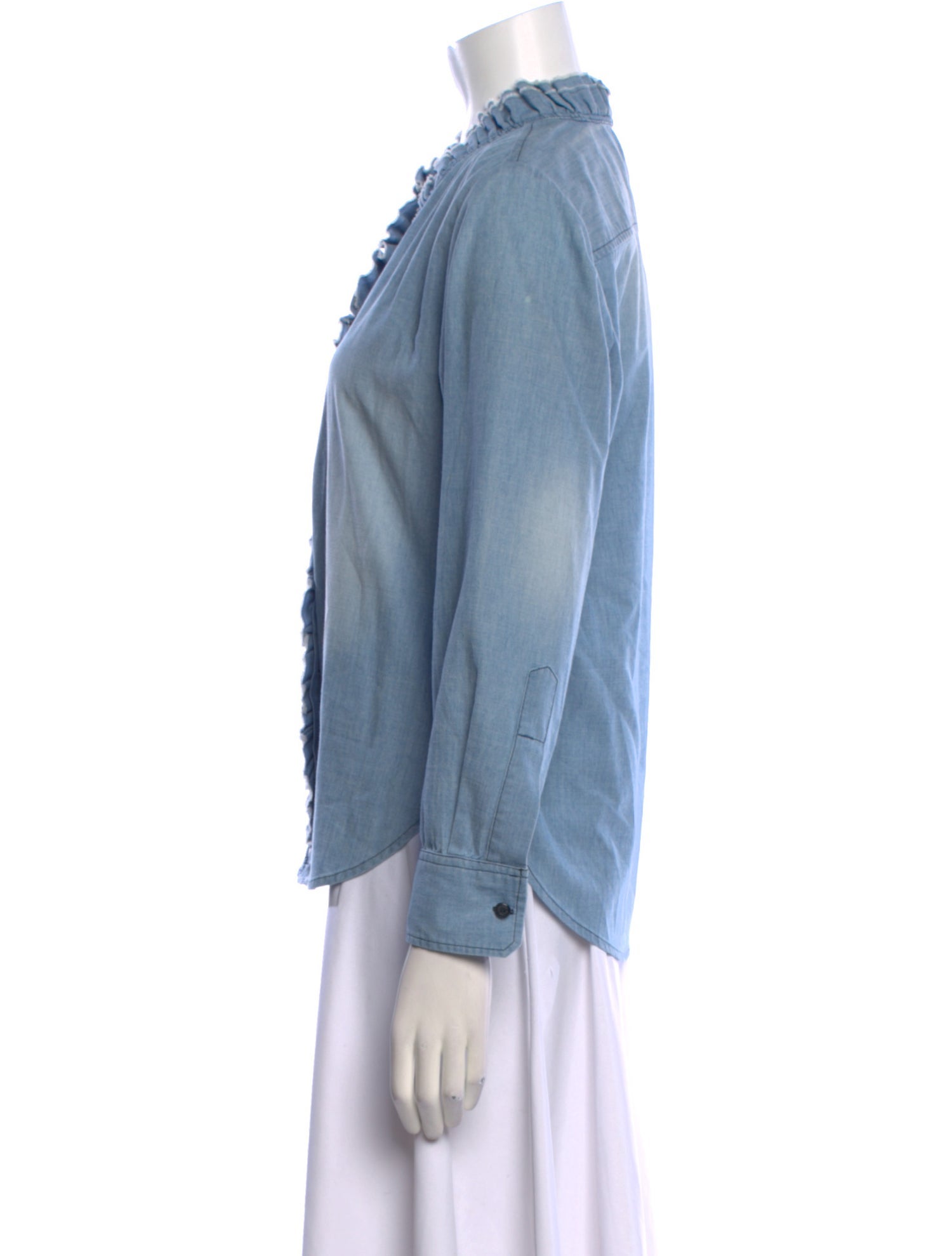 Isabel Marant V-Neck Long Sleeve Button-Up Top